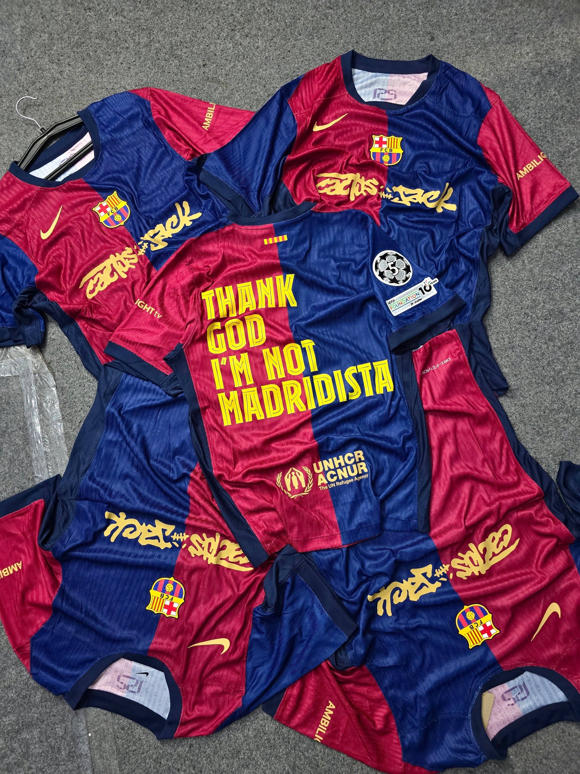 'Thank God I Am Not Madridista' FCB JERSEY