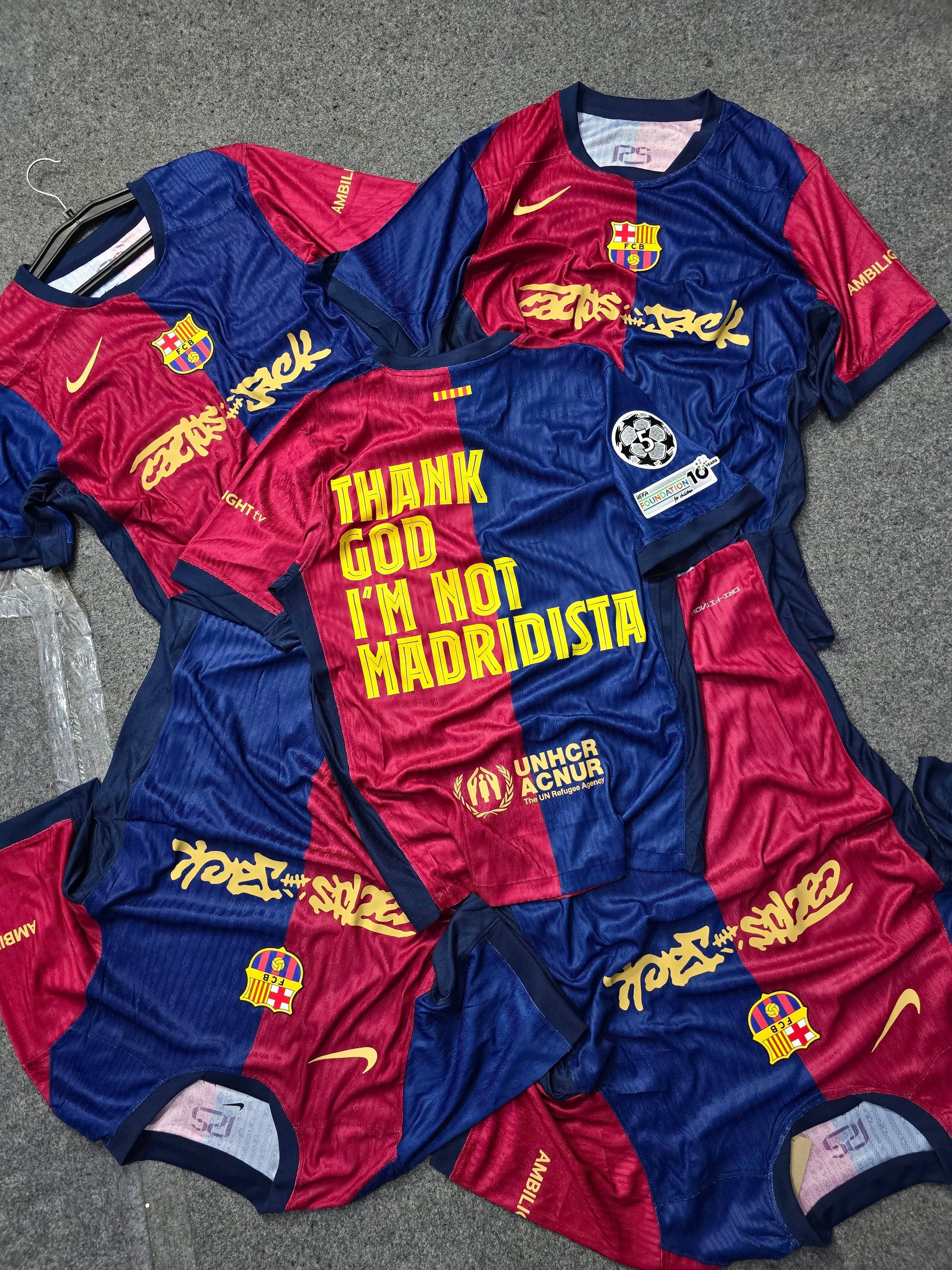 'Thank God I Am Not Madridista' FCB JERSEY