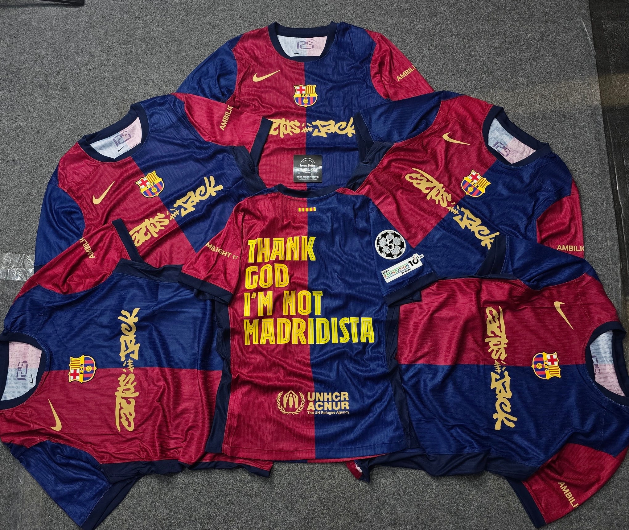 'Thank God I Am Not Madridista' FCB JERSEY