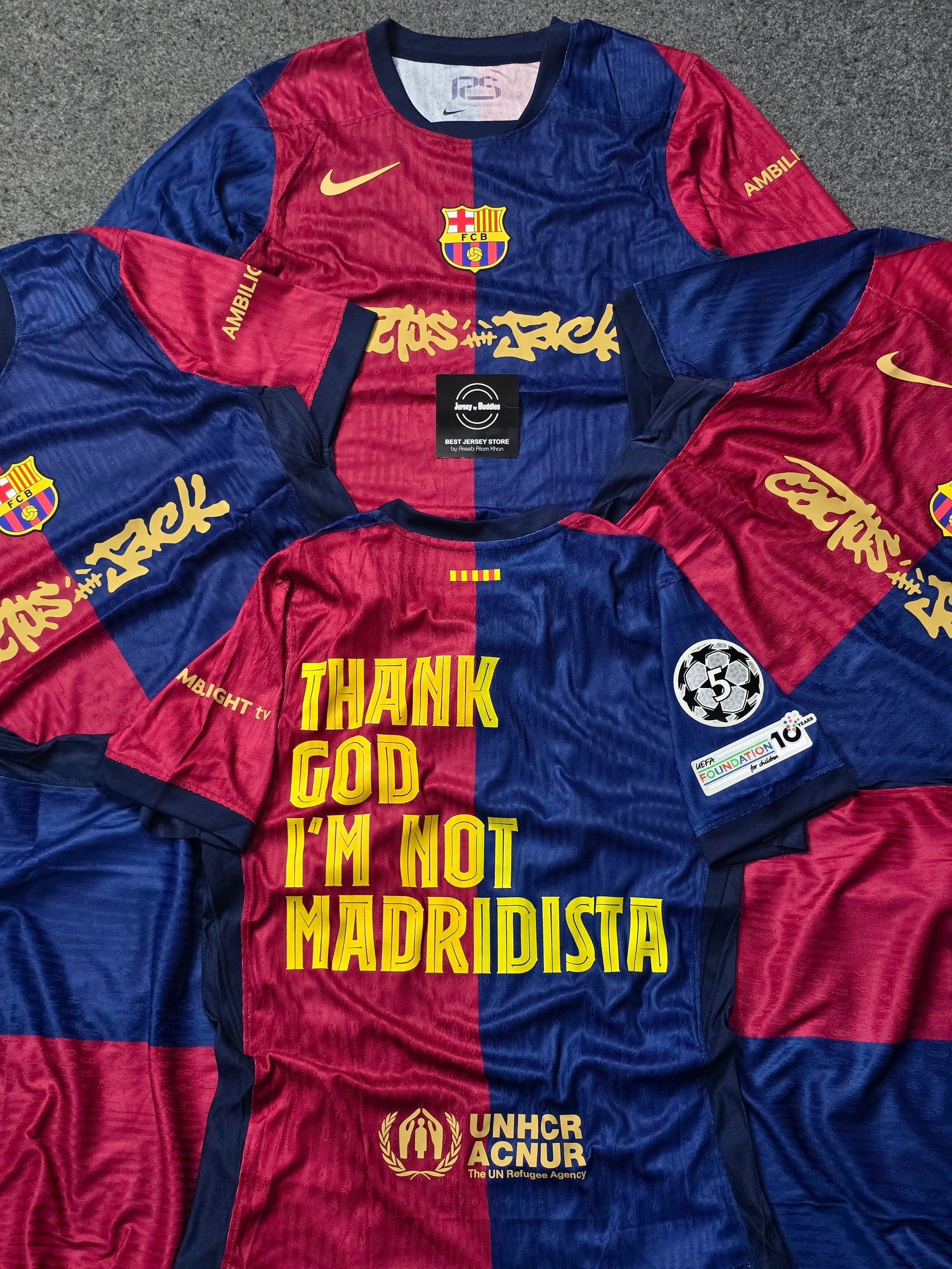 'Thank God I Am Not Madridista' FCB JERSEY